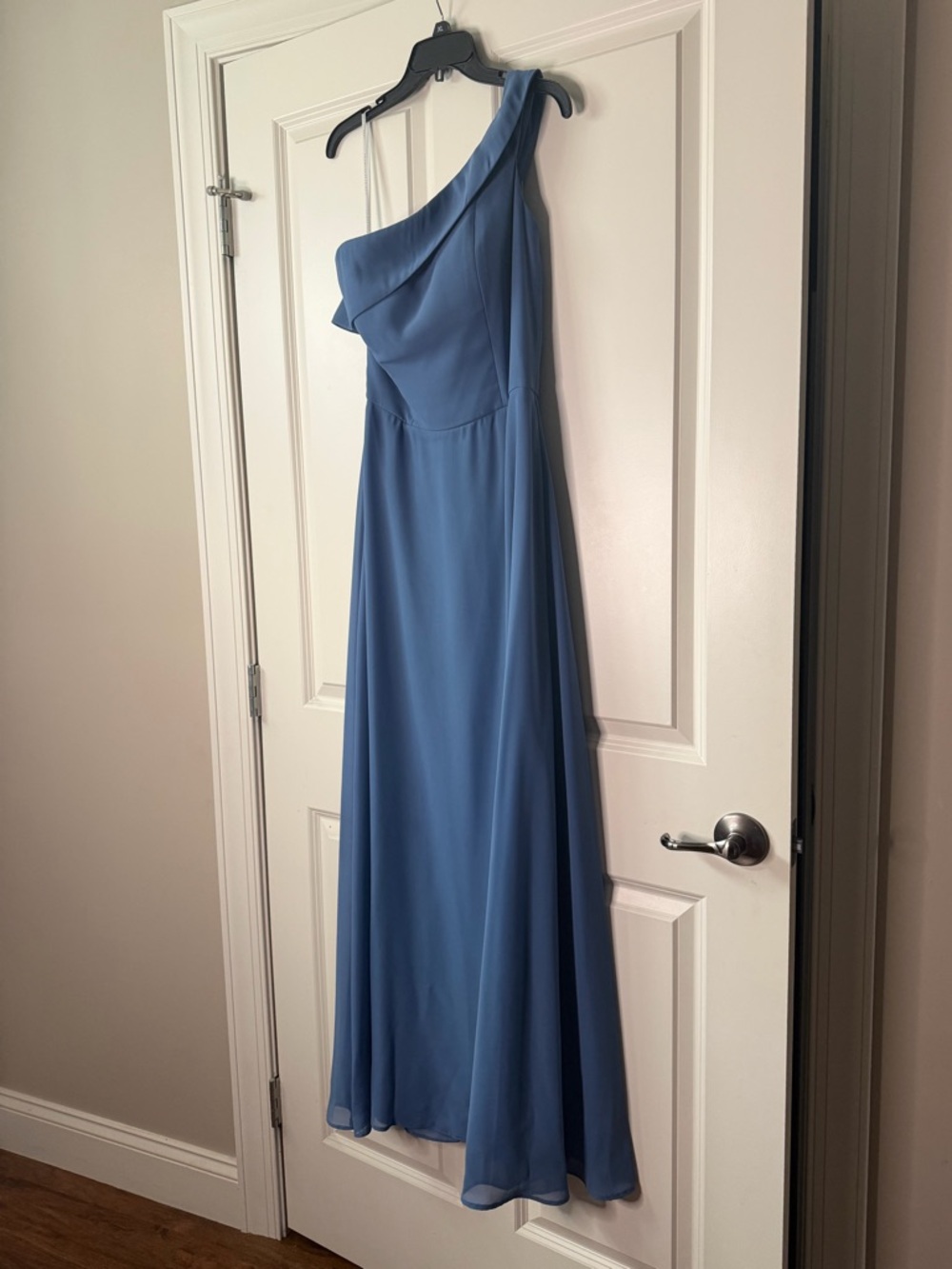 Jasmine Bridesmaids Dusty Blue Satin Bridesmaid Dress